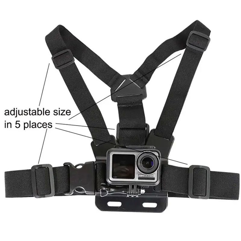 Vicsound 2 In 1 Adjustable Elastic Mobile Phone Holder Chest Mount Harness Strap Sports Camera Accessories