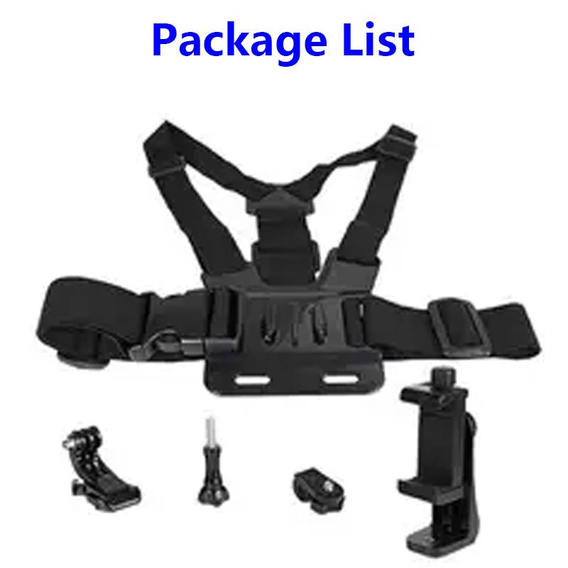 Vicsound 2 In 1 Adjustable Elastic Mobile Phone Holder Chest Mount Harness Strap Sports Camera Accessories