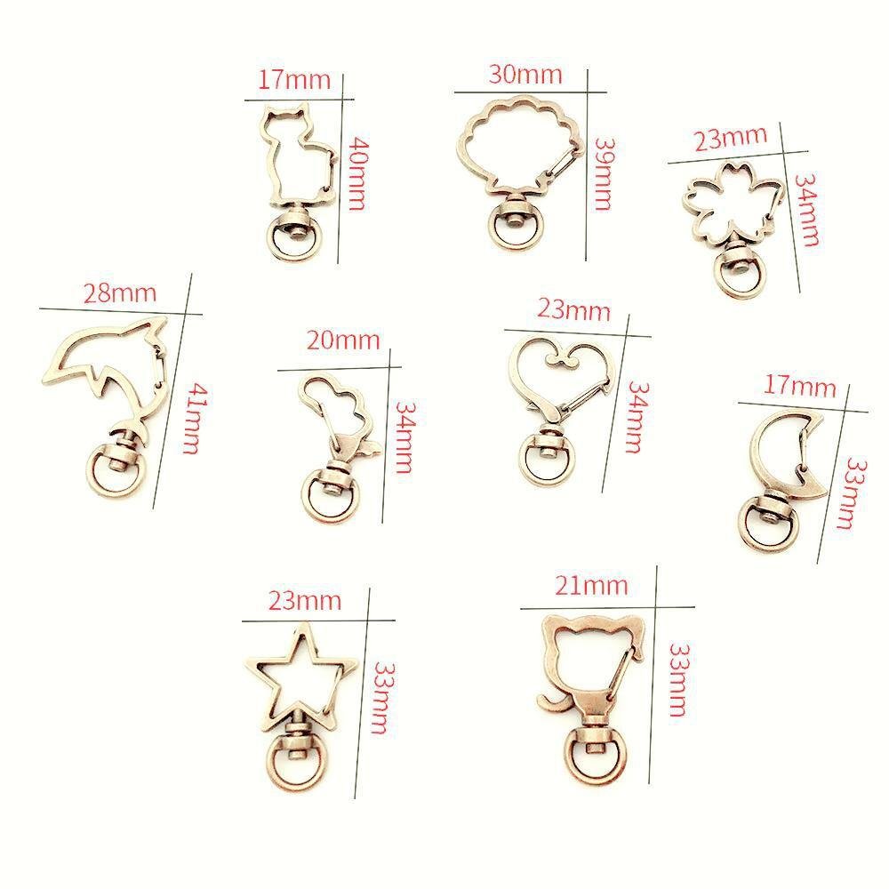 Wholesale Different Shape spring Keychain Custom Lobster Clasp Keychain Metal Snap Hook Clip Swivel key chains Accessory Keyring