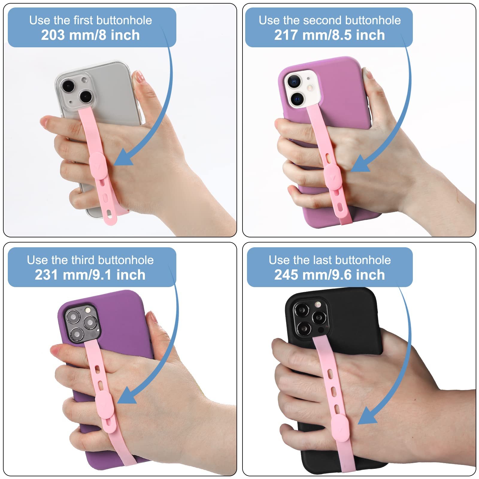 Mobile phone anti-fall new mobile phone rope portable anti-loss creative wrist strap silicone stretching phone handle grip