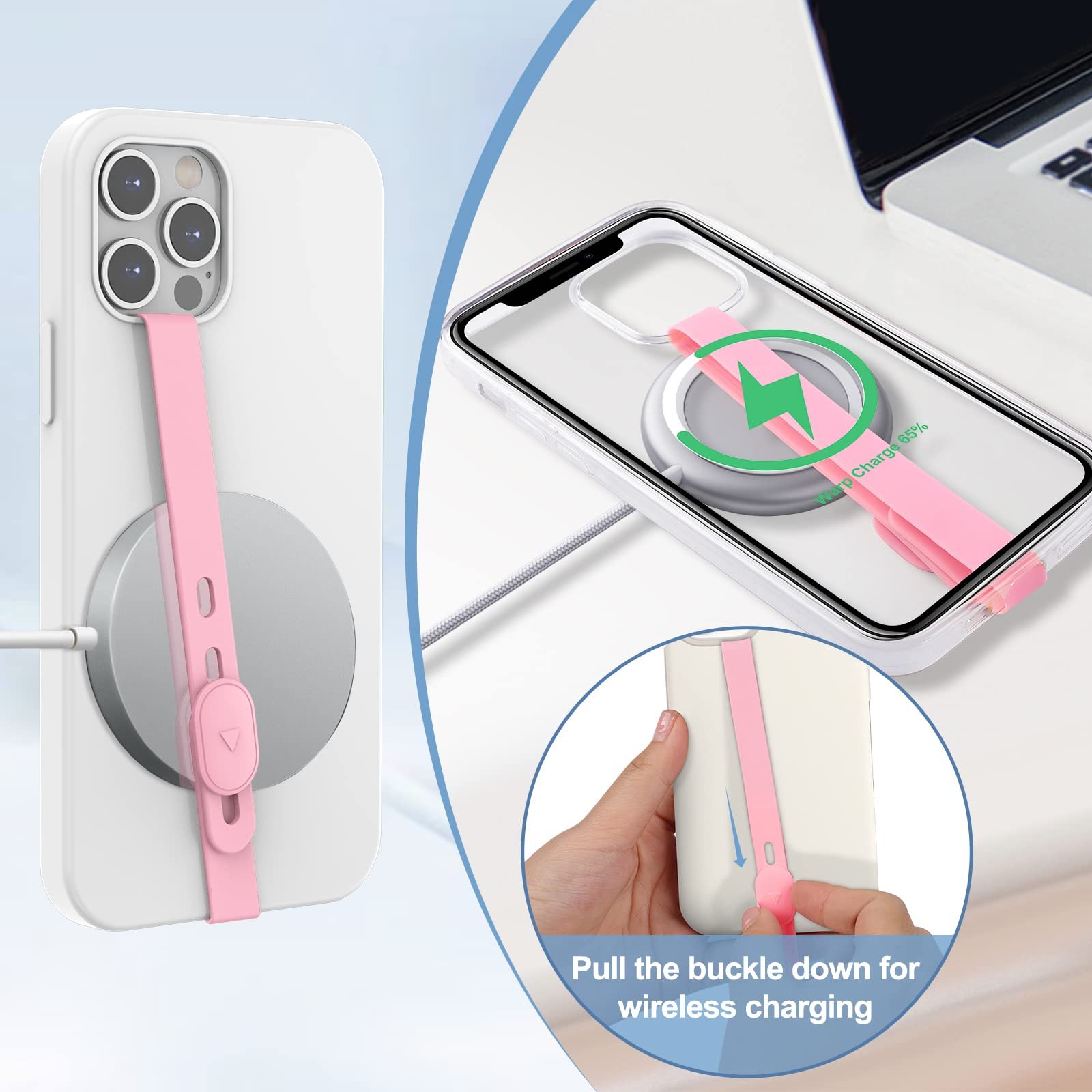 Mobile phone anti-fall new mobile phone rope portable anti-loss creative wrist strap silicone stretching phone handle grip