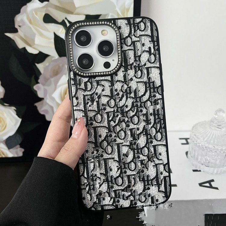 2024 hot luxury designer 16Promax mobile phone shell camera set with diamonds for iPhone16 16Pro 15 14 13 12 All wrapped leather