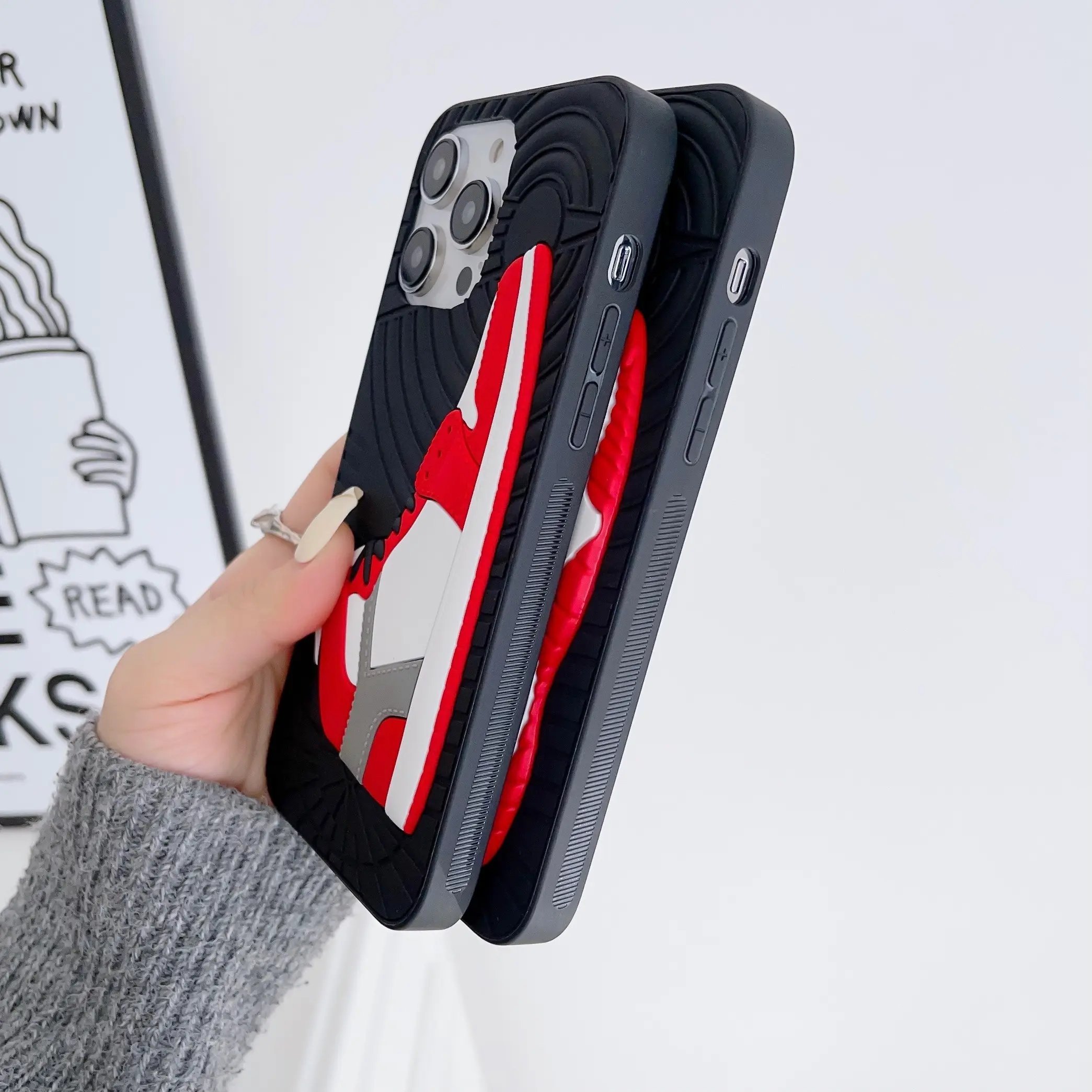 Bulk Fashion Shoe Design 3d Silicone Sneaker Phone Case For Iphone 16 Pro Max 12 13 14 15 Plus Xr Shockproof Protect Phone Case