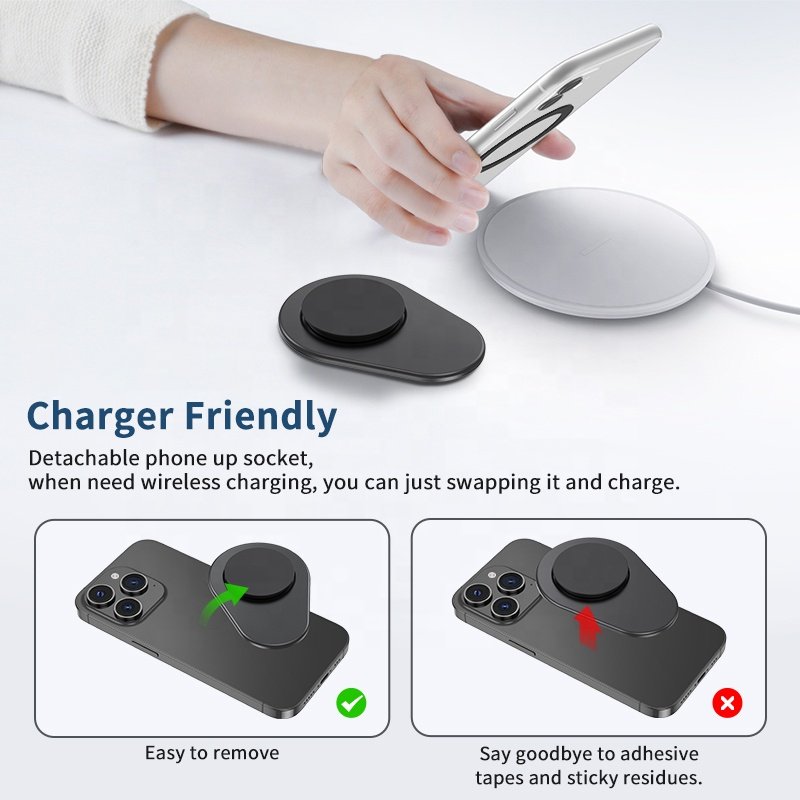 Factory Price Custom Magnetic Griptok Phone Socket Magnetic Phone Grip Up Socket Phone Stand Mobile Holder Grip for iPhone 15