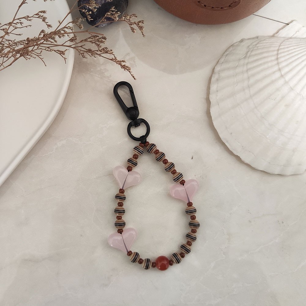 Handmade Fashion Long Women Phone Lanyard Decoration Pearl Rainbow Color Beads Cell Phone Chain Strap Bracelet Keychain