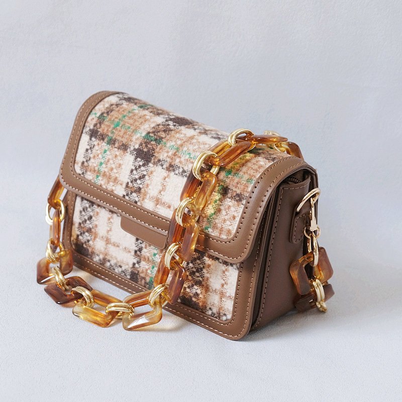 Vintage Acrylic Square Phone Case Chain Gold Metal Handmade Detachable Women Bag Mobile Phone Lanyard Hanging Strap 70cm