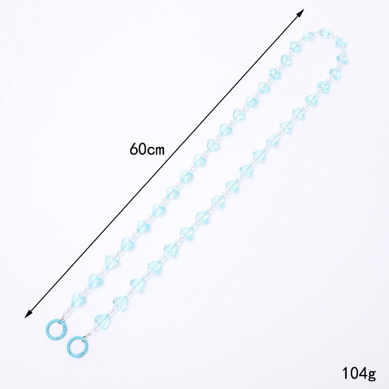 New Acrylic Love Chain High Quality Handmade Beaded Lanyard Bag Pendant Straps Mobile Phone Case Pendant