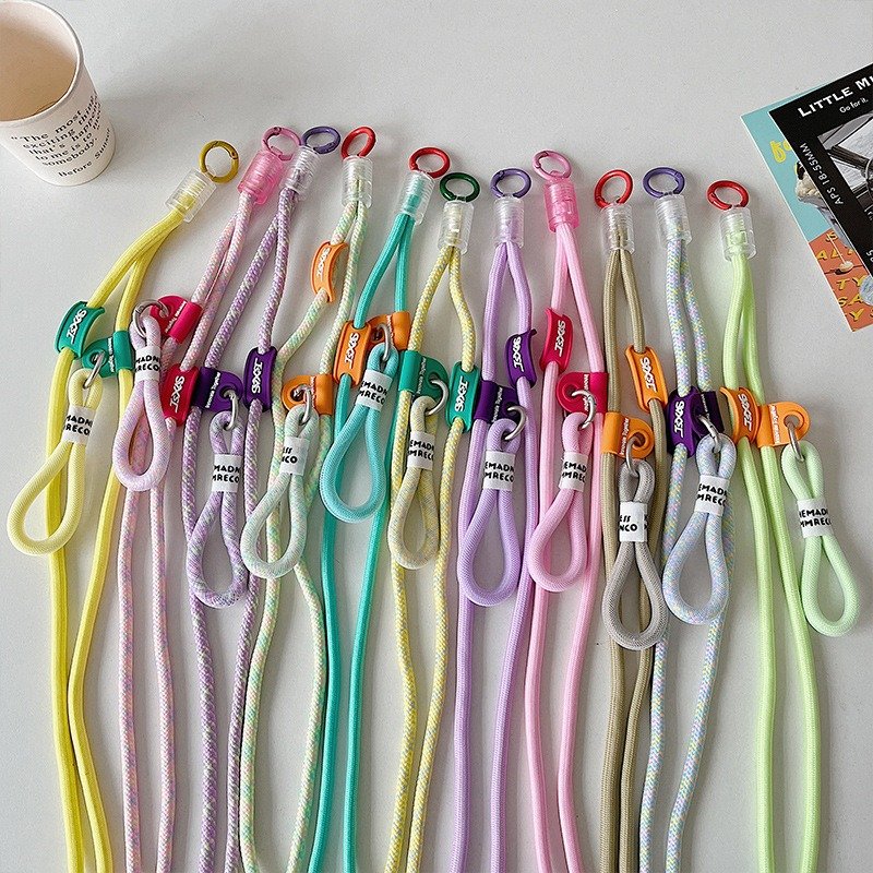 Color Long Mobile Phone Lanyard Short Phone Charm Strap Set Durable Smartphone Lanyard Neck Strap Cell Phone Rope Necklace Set