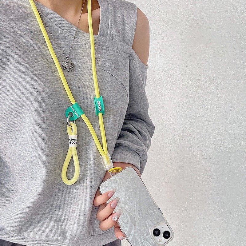 Color Long Mobile Phone Lanyard Short Phone Charm Strap Set Durable Smartphone Lanyard Neck Strap Cell Phone Rope Necklace Set