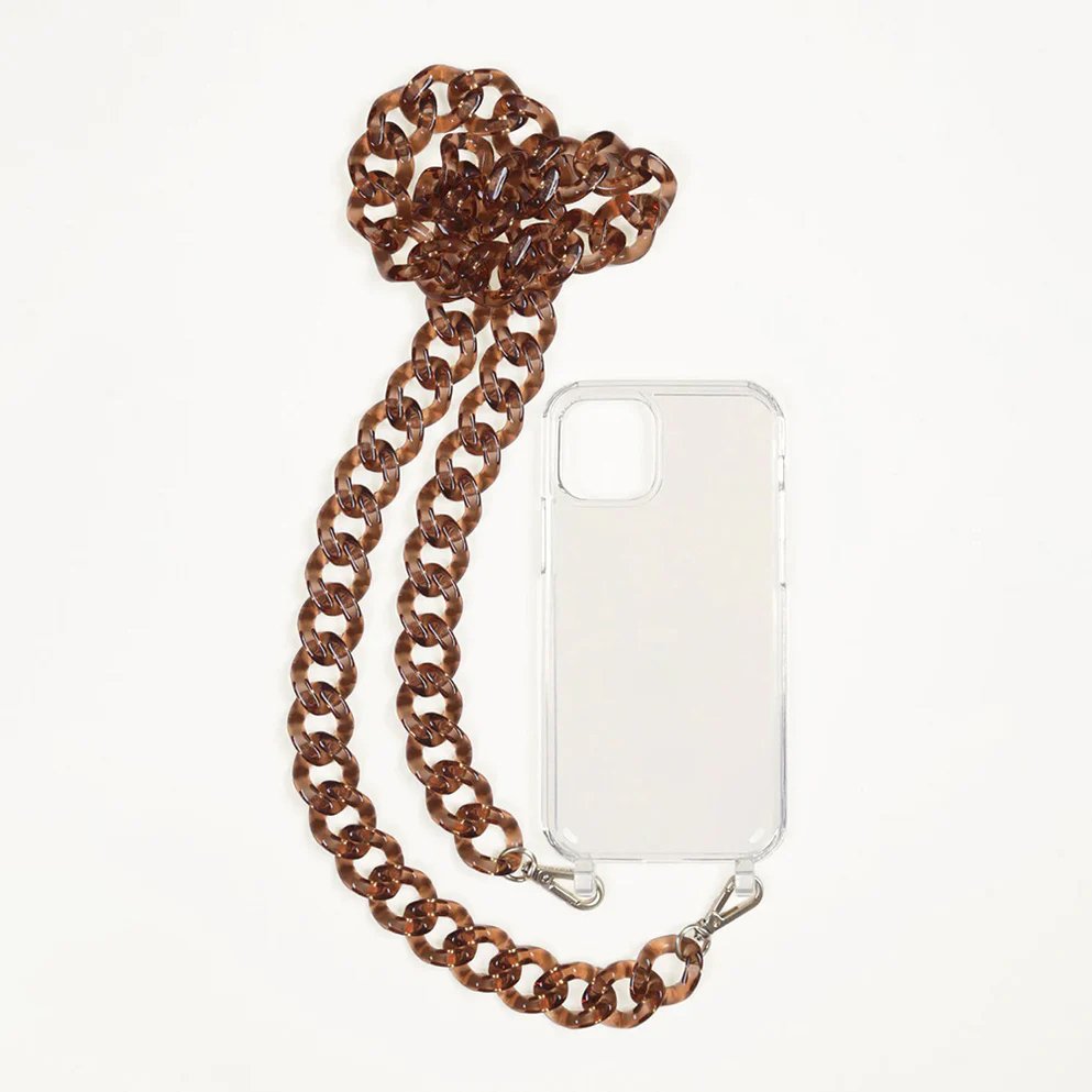 Acrylic mobile phone lanyard chain colorful transparent color bag strap chain diagonal shoulder strap bag chain