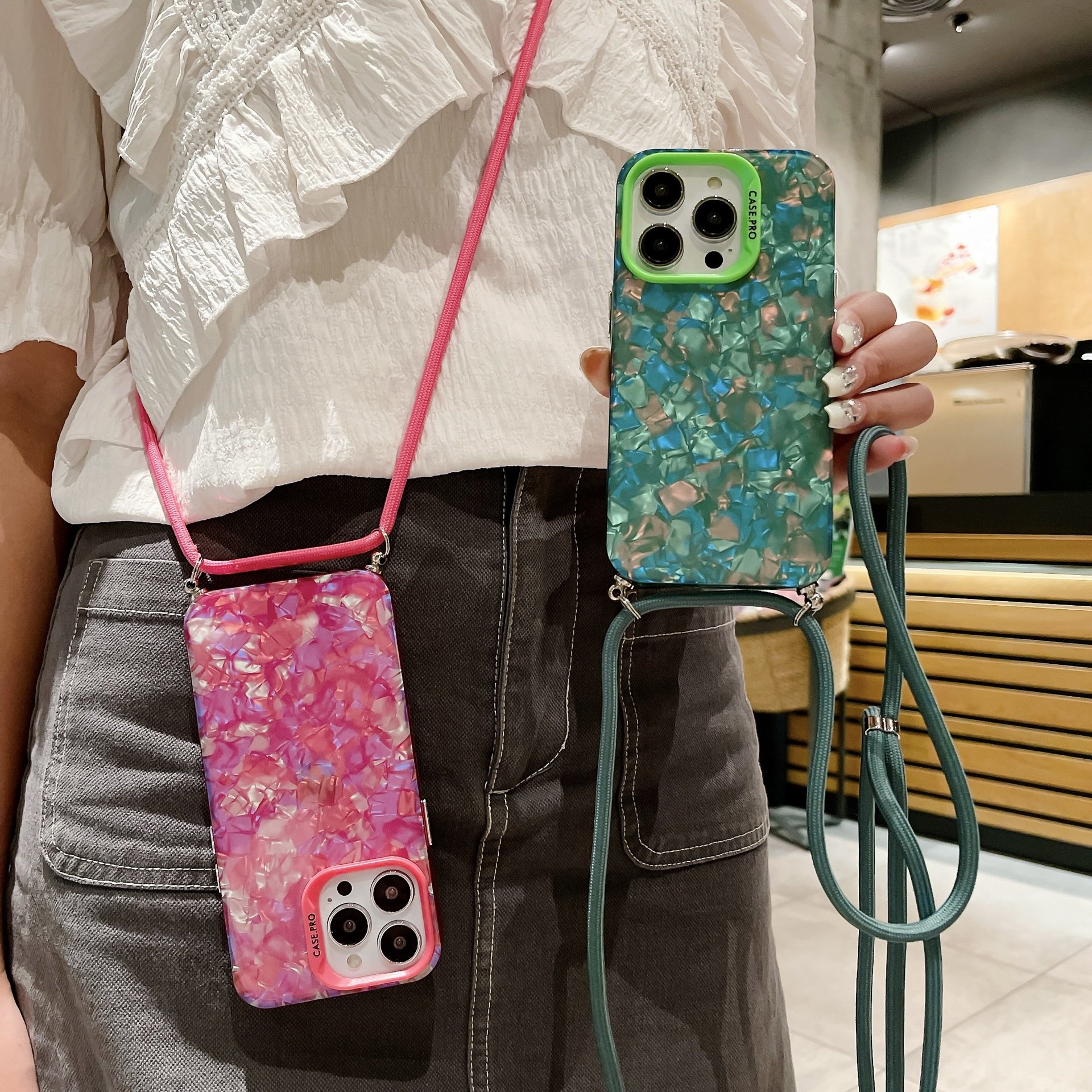 for Iphone 16 15 14 Plus Pro Max Cross Body Phone Cases Strap Phone Cases Full Body Phone Case