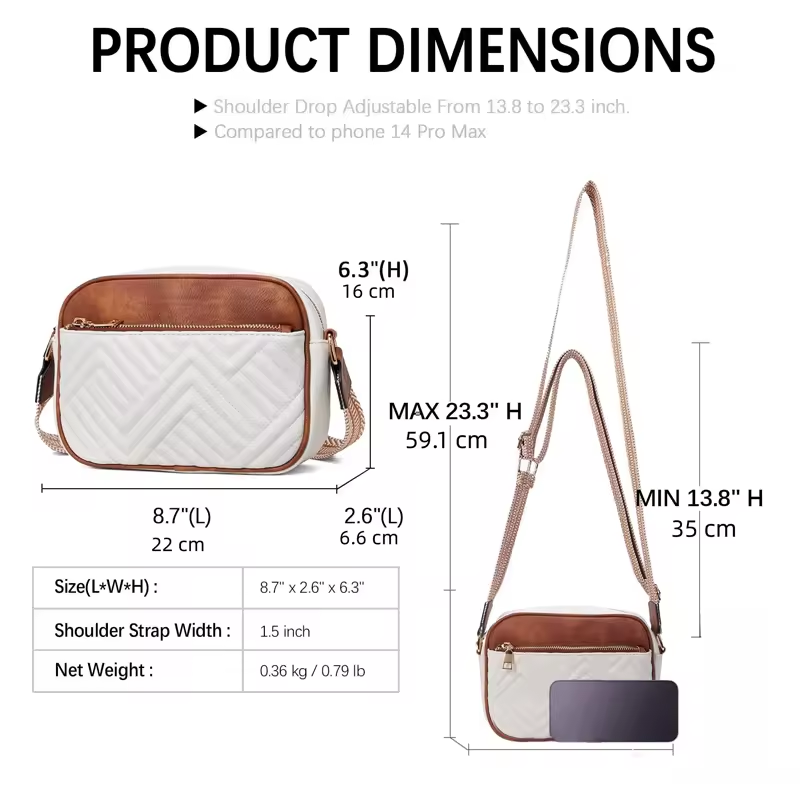 Hot Selling new women's multi-zipper small crossbody bag wide shoulder strap mobile phone wallet pu shoulder bag