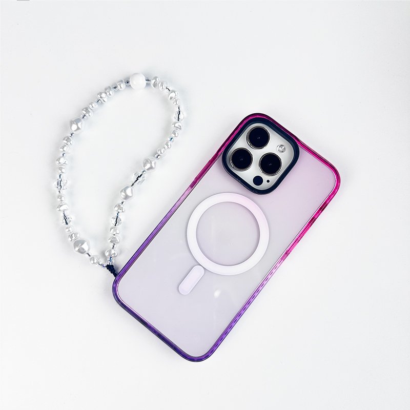 Korean Style Mobile Phone Accessories Short Keychain Crystal Beaded Purse Strap Anti Lost Charm Rope
