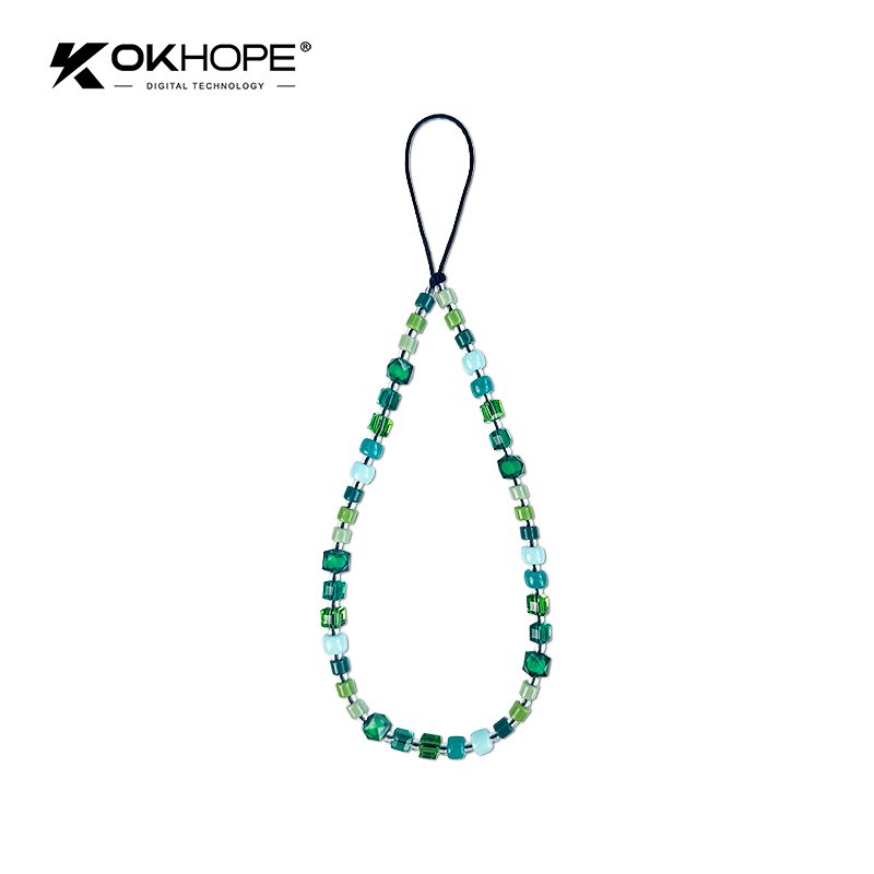 Korean Style Mobile Phone Accessories Short Keychain Crystal Beaded Purse Strap Anti Lost Charm Rope