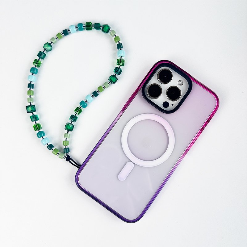 Korean Style Mobile Phone Accessories Short Keychain Crystal Beaded Purse Strap Anti Lost Charm Rope