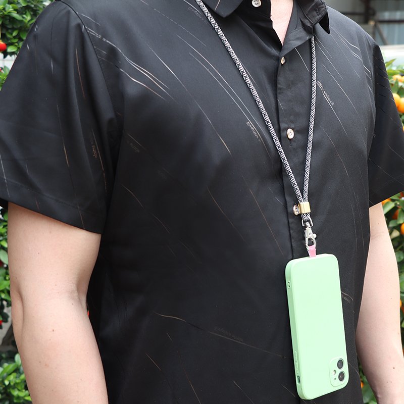 Universal Long Mobile Phone Strap Lanyard Holder With Patch Detachable Adjustable Rope Custom Color Crossbody Phone Necklace