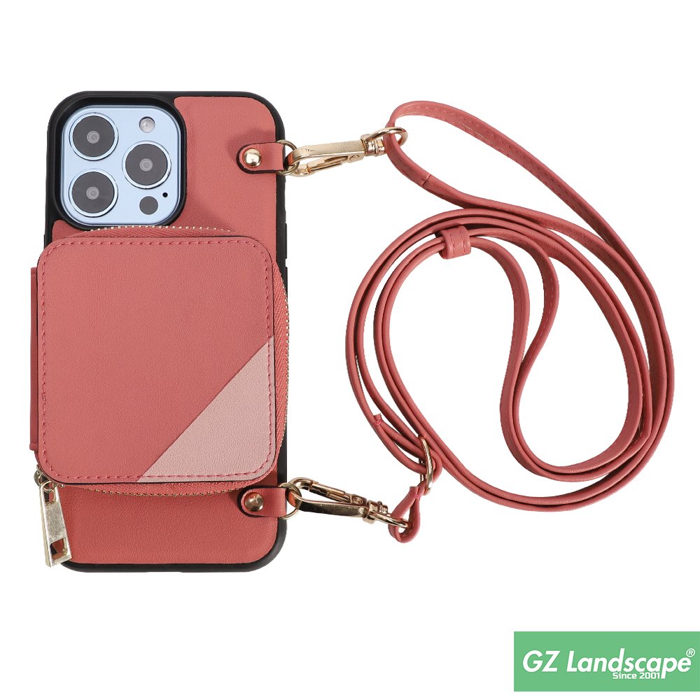 Fashion custom pu leather mobile phone cover card holder luxury crossbody phone case wallet with strap for iphone 15 16