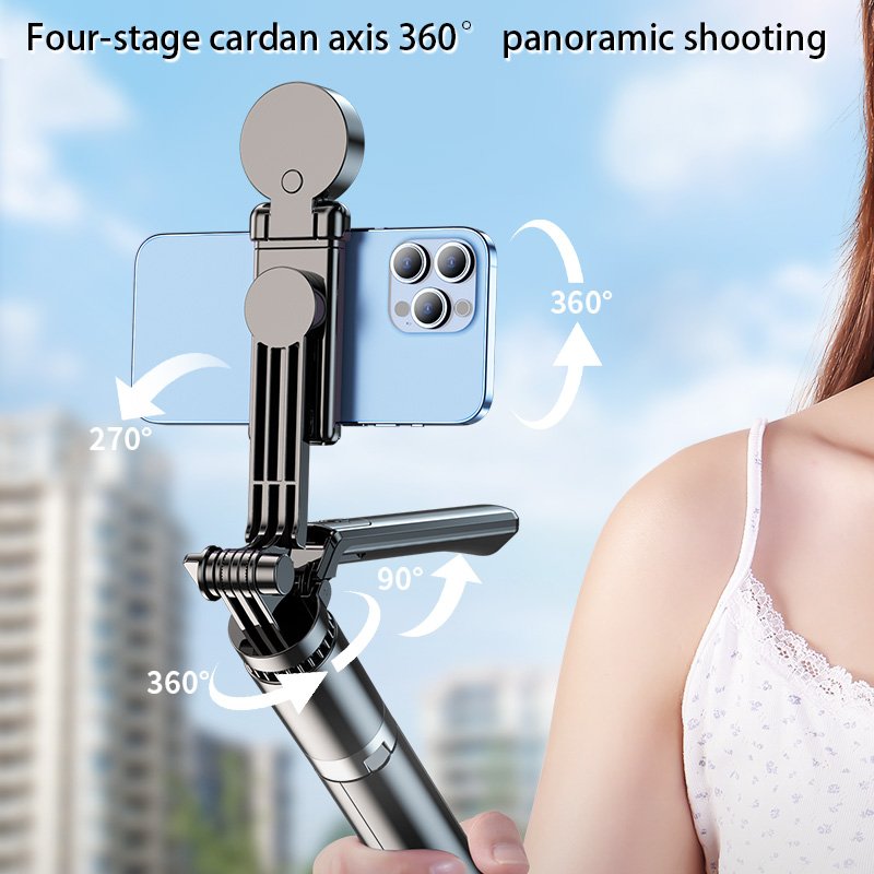 175cm Retractable Wireless Remote Control Selfie Stick with Flexible Lights Live Tripod Mobile Phone Selfie Sticks Strap