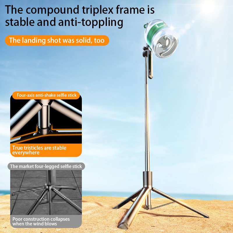 175cm Retractable Wireless Remote Control Selfie Stick with Flexible Lights Live Tripod Mobile Phone Selfie Sticks Strap