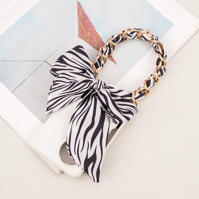 Women's Detachable Gold Metal Smartphone Accessories Handmade Charm Hook Grip Scarf Mobile Phone Lanyard Wrist Strap Chains