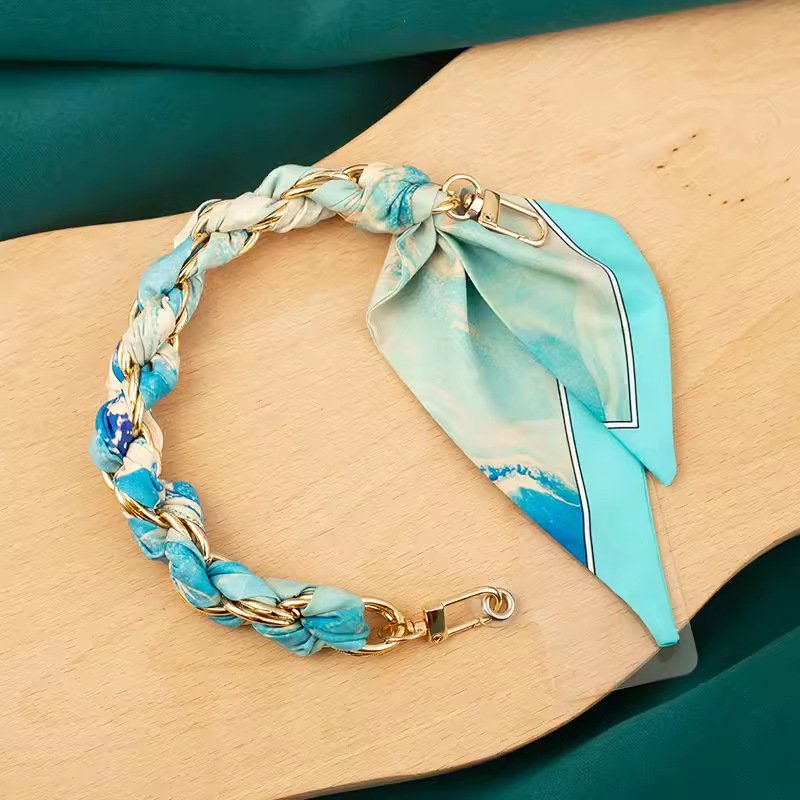 Women's Detachable Gold Metal Smartphone Accessories Handmade Charm Hook Grip Scarf Mobile Phone Lanyard Wrist Strap Chains
