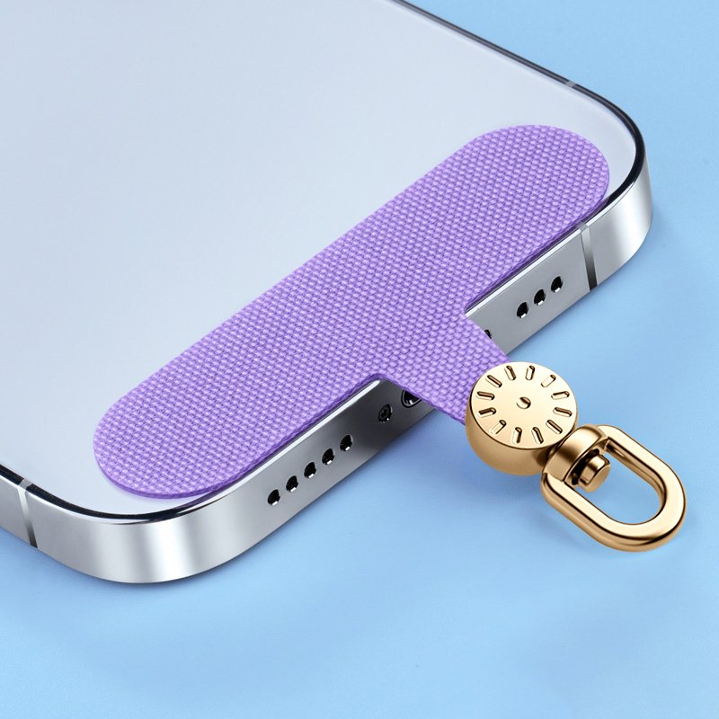 Universal Fabric Cell Phone Lanyard with Durable Ropes and D-Ring Rotatable Patch Shape Fabric Clip for Mobile Phone Straps