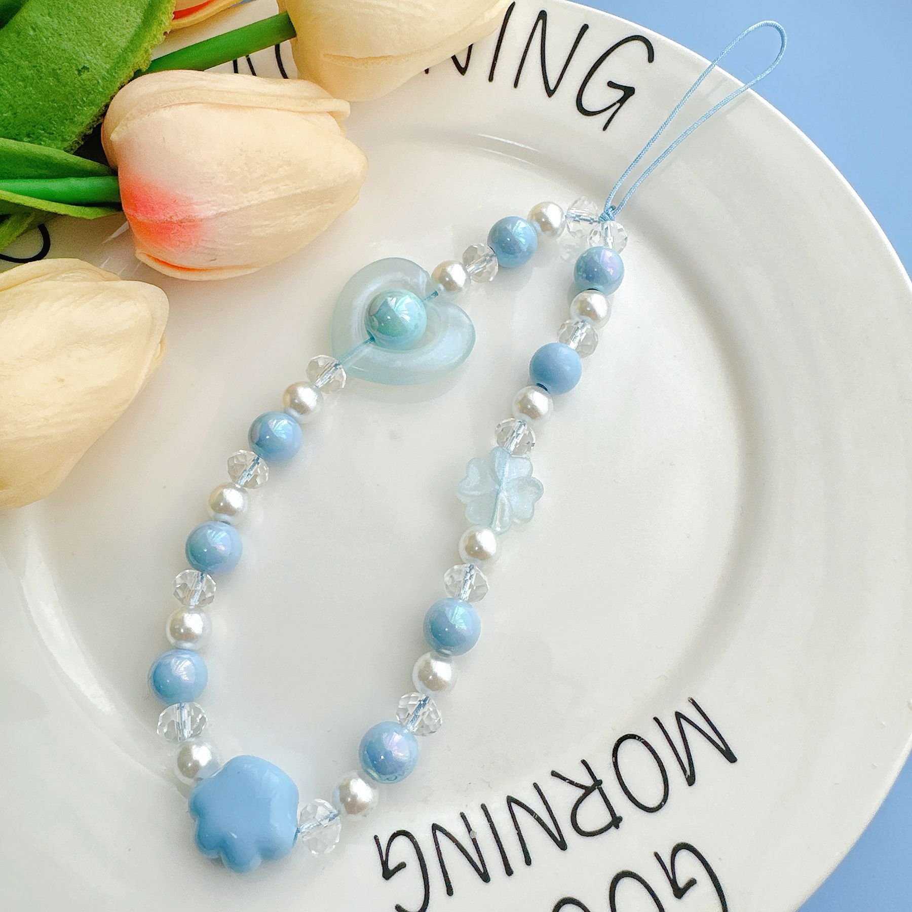 For mobile phone crystal beads phone chain accessories fresh flower phone strap lanyard summer color