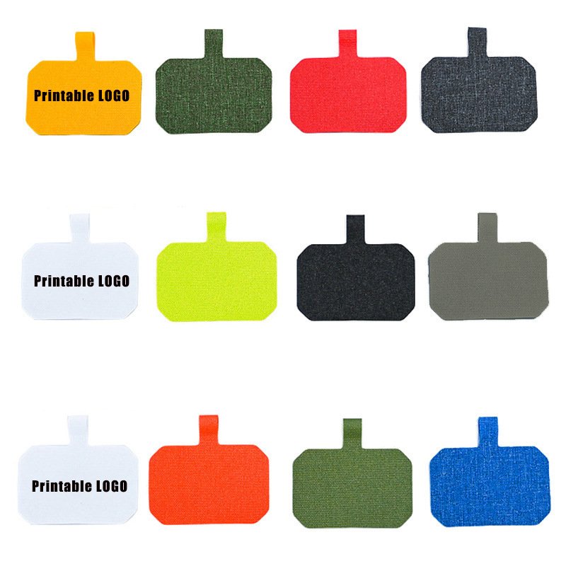 Custom Logo Phone Lanyard Patch Tab Tether Polyester Cured Cloth Gasket Mobile Phone Accessories For All Mobile Phone