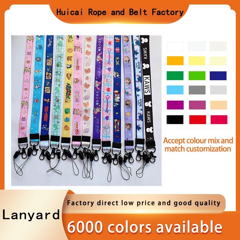 Customized universal adjustable cross polyester neck strap phone straps lanyards with logo custom