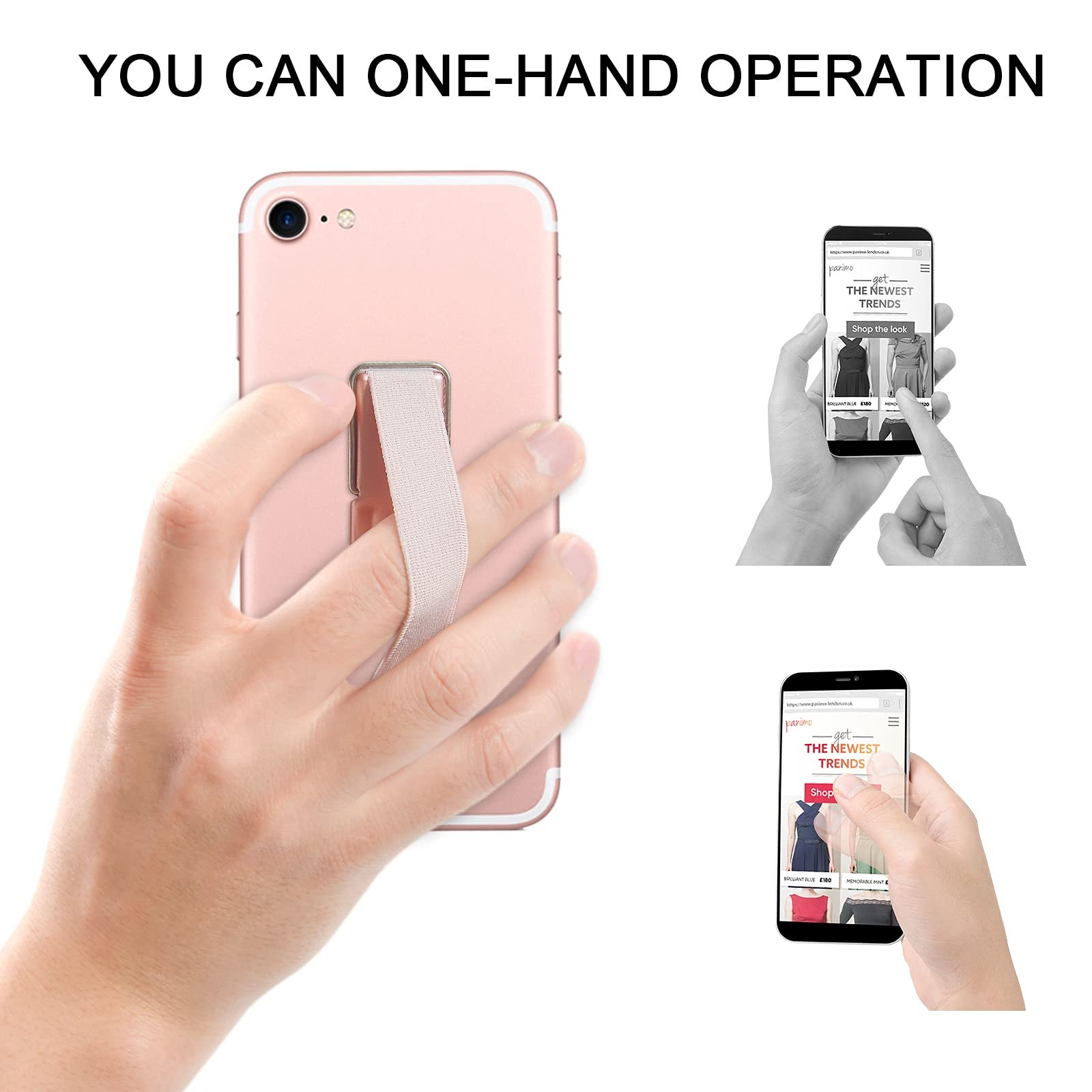 Universal Wrist Band Mobile Phone Strap Anti Slip Finger Grip Mount Hold Finger Kickstand for Smartphone