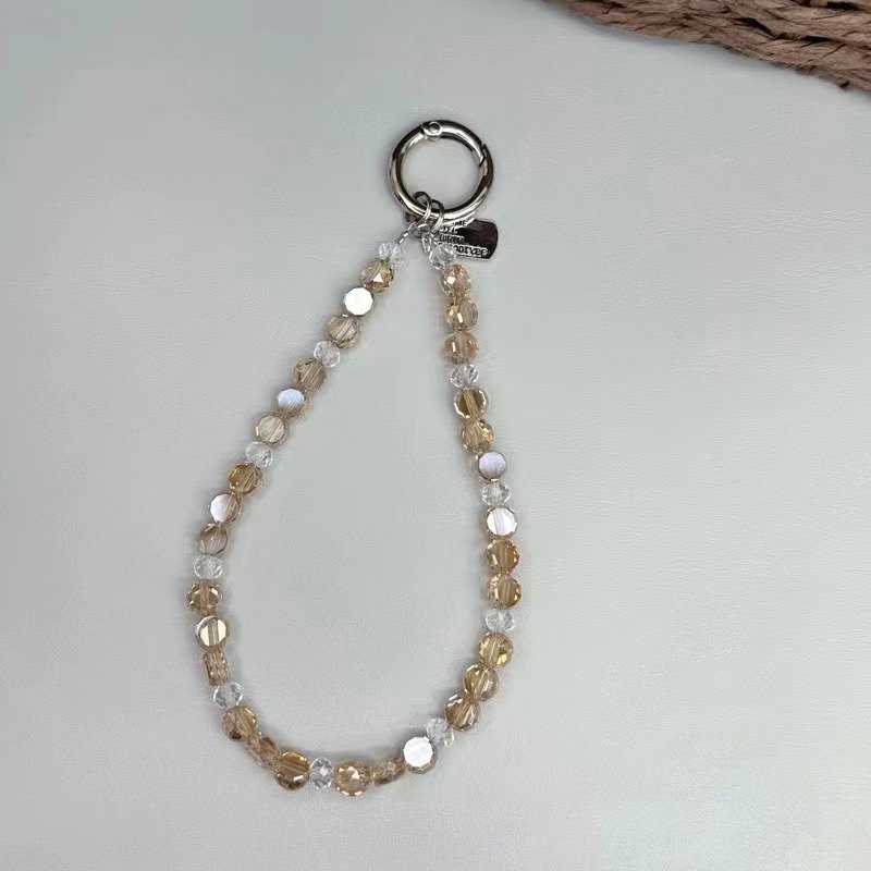 Colorful Crystal Keychain for Women Mobile Phone Daily Chain Jewelry Girls Bag Accessories Sparkle cellphone Case wrist strap