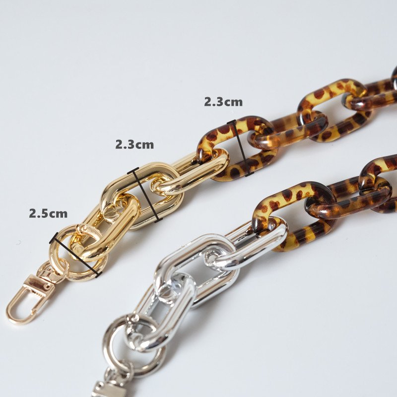New Gold Leopard Chain Acrylic Phone Neck Strap Silver Smartphone Shoulder Strap Mobile Phone Acrylic Chain Lanyard Strap