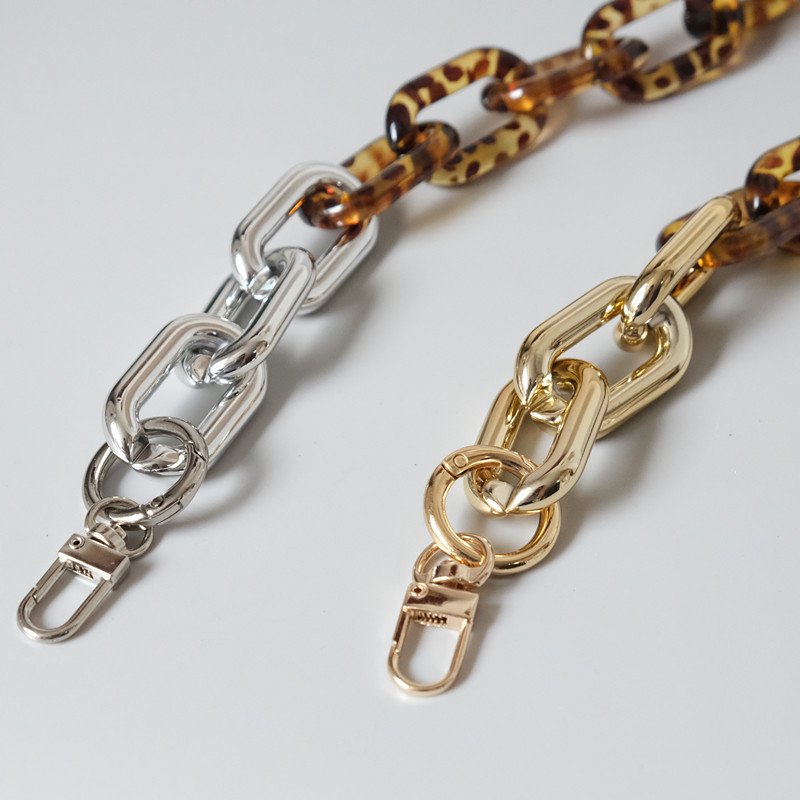 New Gold Leopard Chain Acrylic Phone Neck Strap Silver Smartphone Shoulder Strap Mobile Phone Acrylic Chain Lanyard Strap