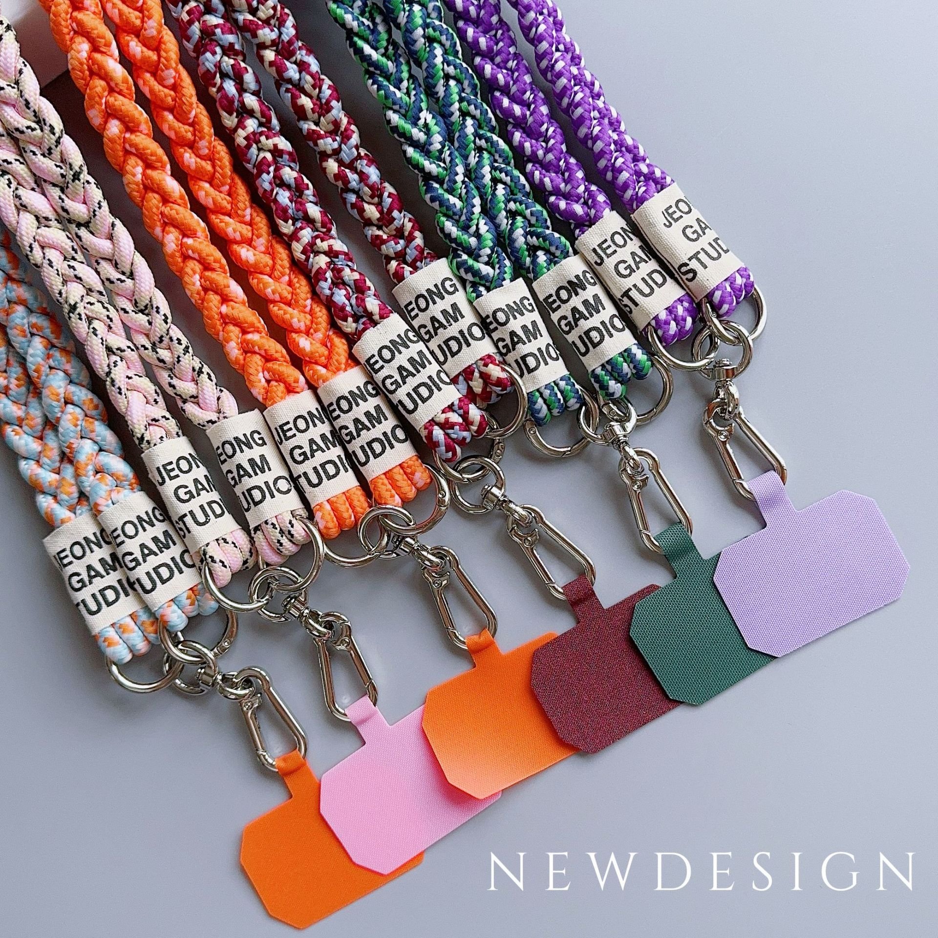 Universal Polyester Phone Case Lanyard Woven Crossbody Mobile Phone Long Rope Strap for Smartphone