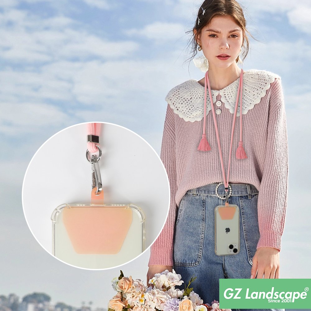 Fashion adjustable tassels mobile cell phone hang around neck pink phone necklace chain strap crossbody lanyard
