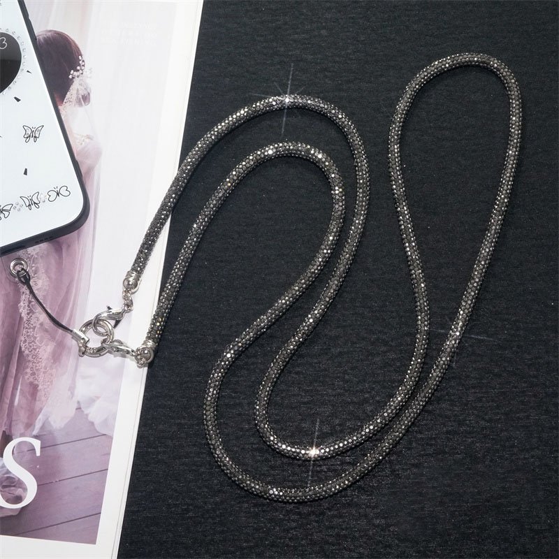 Premium Full Diamond Design Crossbody Mobile Phone Rhinestone Lanyard Colorful Anti-loss Long Neck Strap Accessories