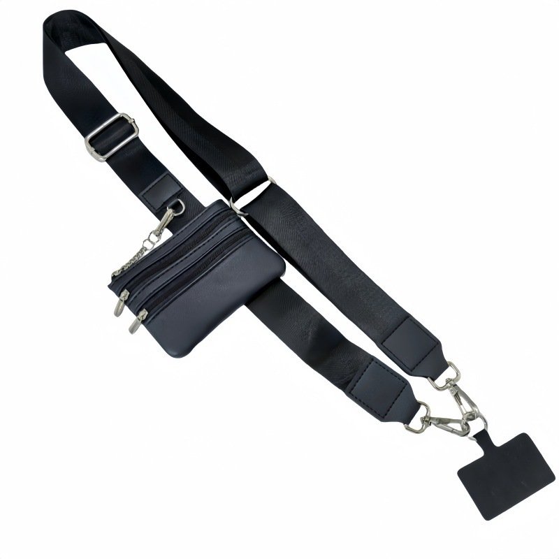Hot Sales Polyester Crossbody Phone Lanyard with Zipper Wallet Custom New Durable Mobile Universal Cell Phone Purse Strap