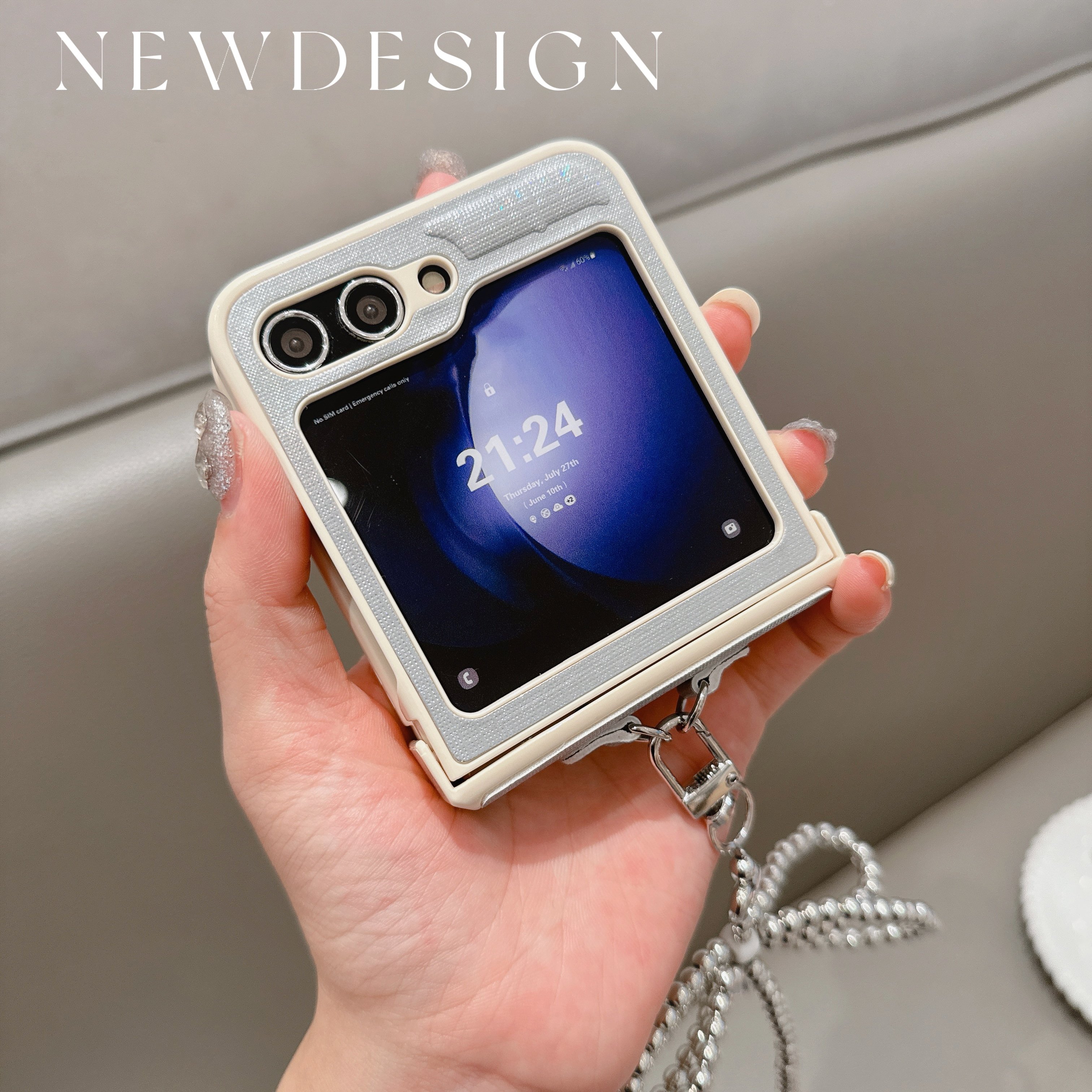 Butterfly Beaded Chain Bracelet Mobile Phone Cases for Samsung Galaxy ZFLIP 6 5 4 3 Vivo XFLIP
