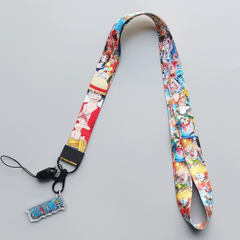 Wholesale Custom Cartoon Polyester Neck Strap Mobile Phone Personalized Lanyards with Pendant