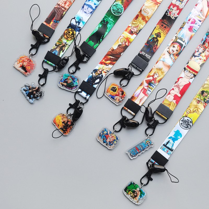 Wholesale Custom Cartoon Polyester Neck Strap Mobile Phone Personalized Lanyards with Pendant
