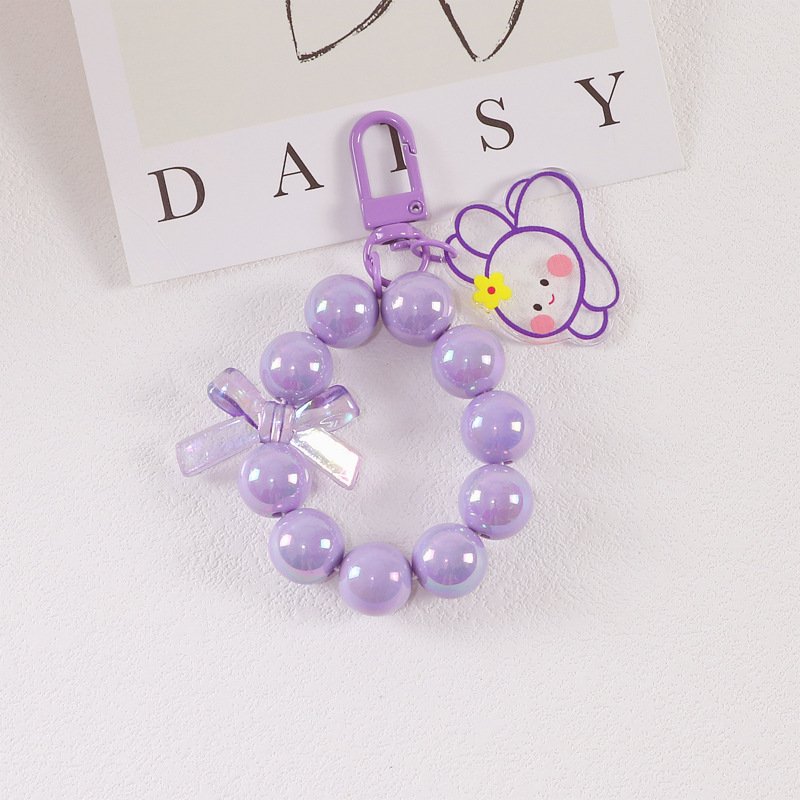 Cartoon Acrylic Accessories Key Chain Customized Lanyard Cord String Strap Universal Mobile Charm Hook Cell Phone Charms Beads