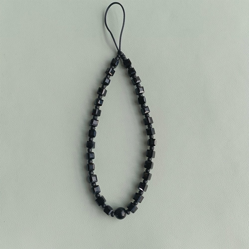 Ladies' Crystal Square Bead Anti-Lost Keychain Mobile Phone Accessory Wallet Strap Beaded Charm Rope Made Nylon Resin Sports Use