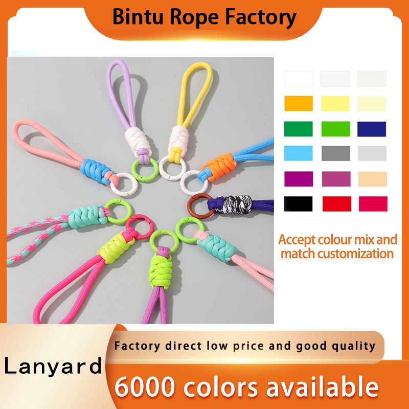 12cm Braided Color Block Phone Lanyard Multi-Function Detachable Keychain Hanging Rope Anti-Lost Key Holder Strap for Phone
