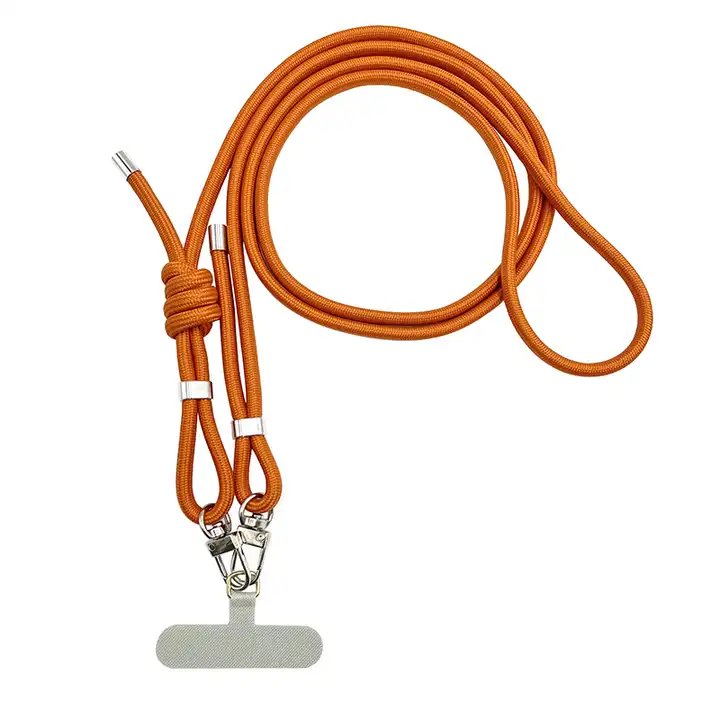 7mm Universal Adjustable Cell Phone Lanyard Detachable Polyester Crossbody Mobile Lanyard Necklace Wrist Strap + Phone Patch
