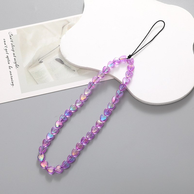 Hot Selling Colorful Beaded Mobile Phone Straps Versatile Mermaid Love Pendant Case