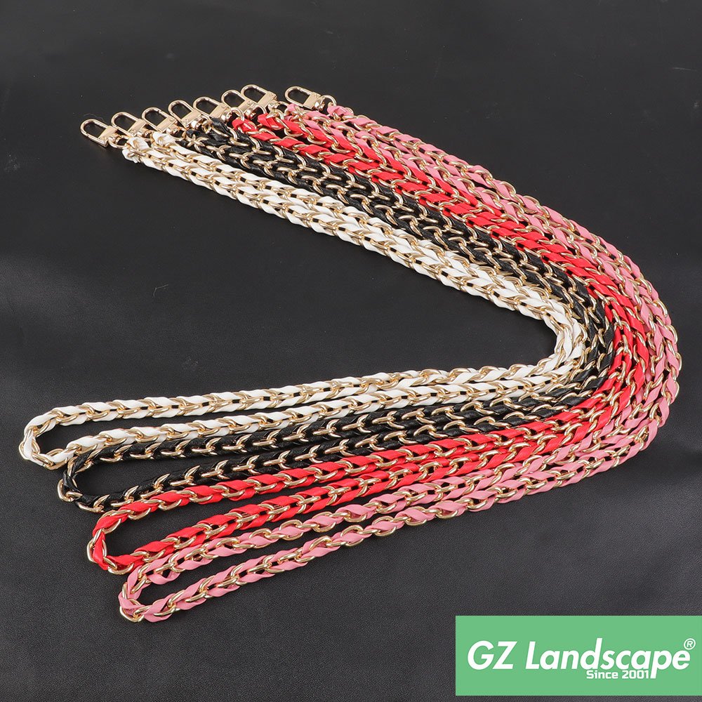 Replacement leather through link bags accessories metal gold chain shoulder phone lanyard crossbody metal chain