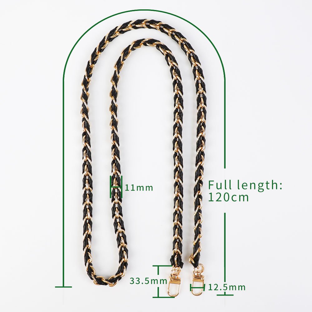 Replacement leather through link bags accessories metal gold chain shoulder phone lanyard crossbody metal chain