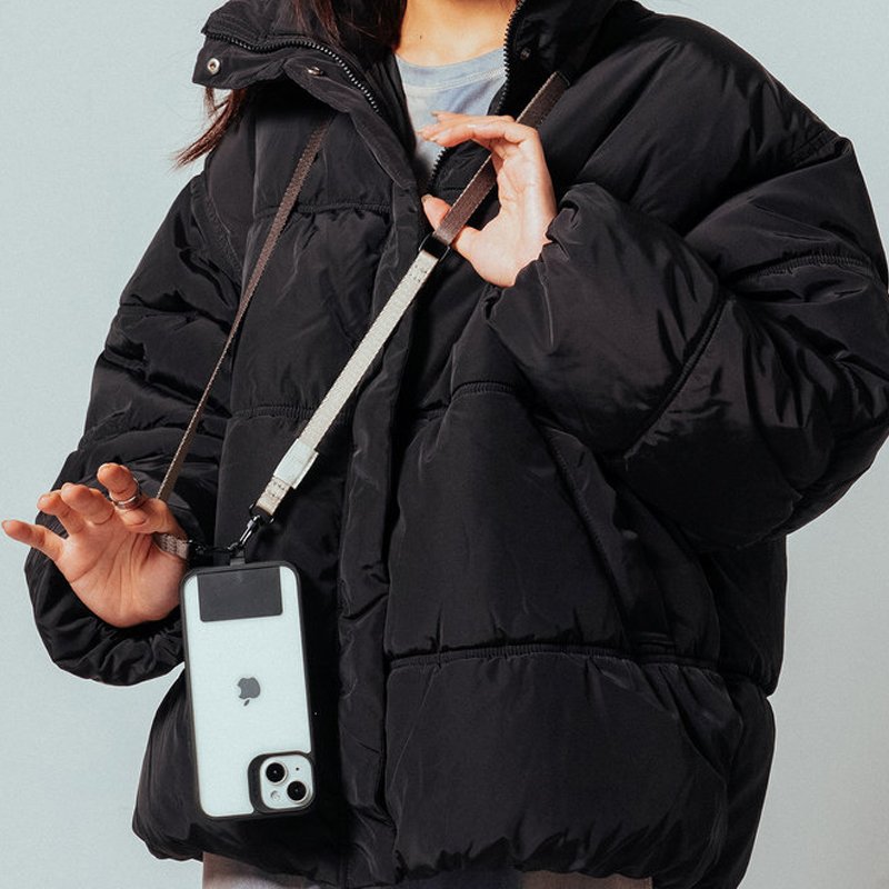 New Black Crossbody Phone Lanyard Strap Universal Adjustable Mobile Phone Strap Tether Patch Phone Lanyard With Patch