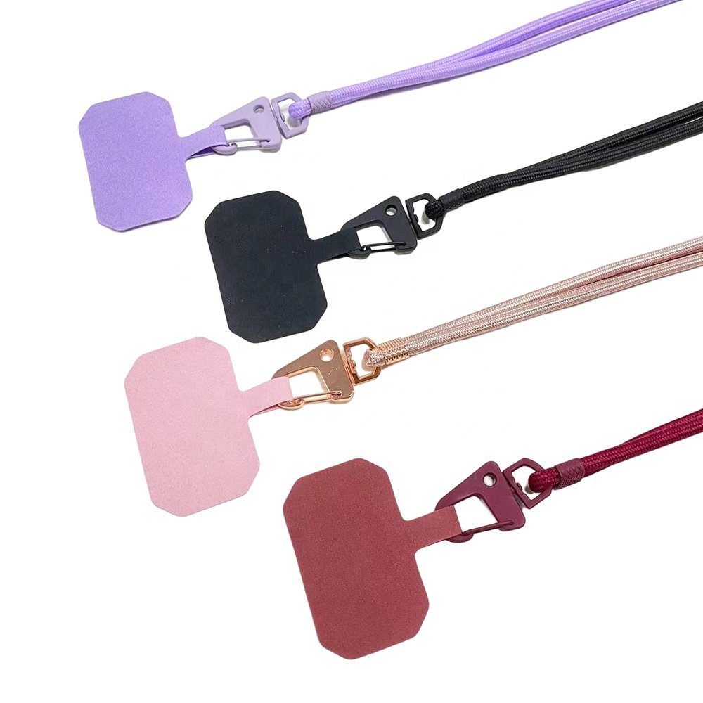 Universal Long Mobile Phone Strap Lanyard Holder With Patch Detachable Adjustable Rope Custom Color Crossbody Phone Necklace