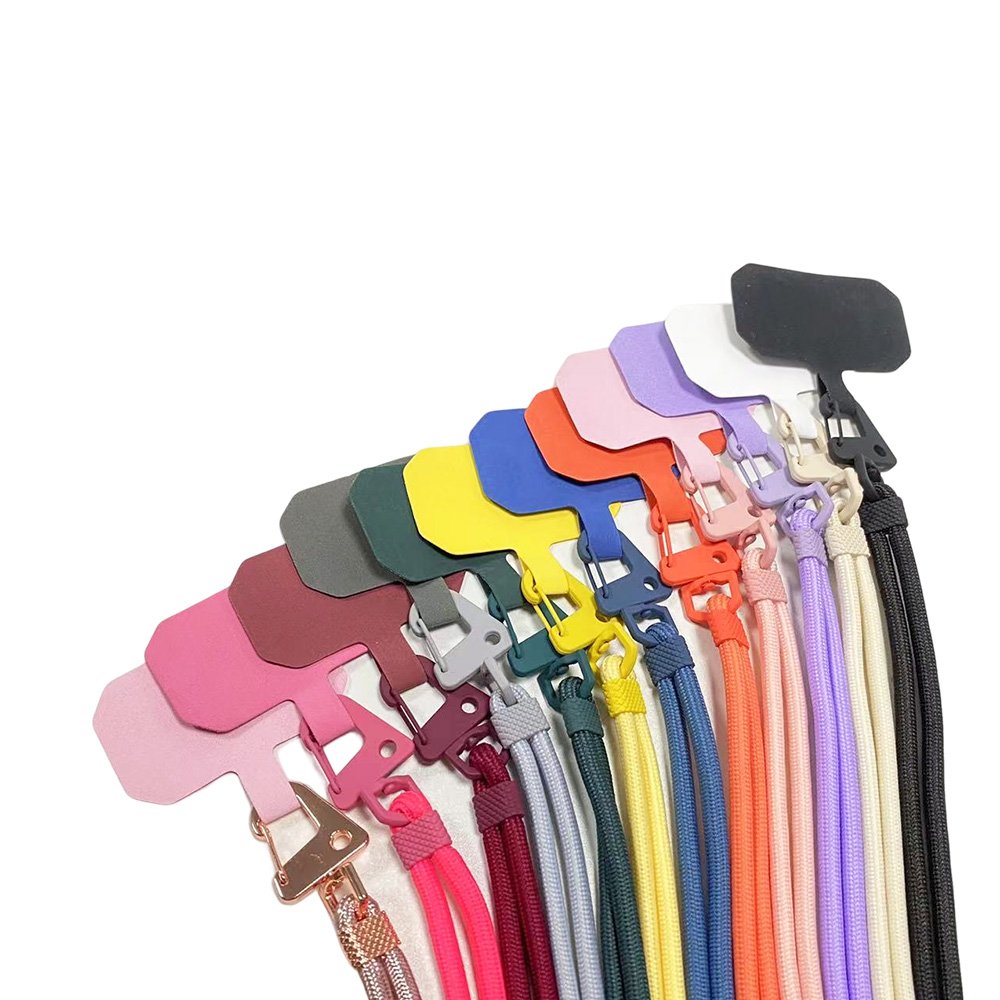 Universal Long Mobile Phone Strap Lanyard Holder With Patch Detachable Adjustable Rope Custom Color Crossbody Phone Necklace